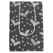 Cute Black & White Holly-kerstalkbord Medium Cadeauzakje (Achterkant)