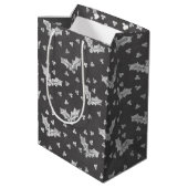 Cute Black & White Holly-kerstalkbord Medium Cadeauzakje (Achterkant Gekanteld)