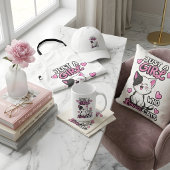 Cute Black & White Kitten & Pink Hearts Bedrukte Rugzak