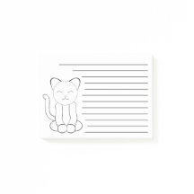 Cute Black White Kitty Cat Lined