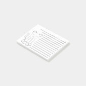 Cute Black White Kitty Cat Lined Post-it® Notes (Schuin)