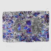 Cute black white kleurful neon skull licence bord golfhanddoek (Horizontaal)