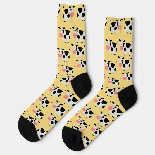 Cute Black White Koeien Socks Sokken (Links)
