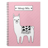 Cute Black & White Llama Sketch & Stippen Notitieboek (Voorkant)