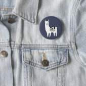 Cute Black & White Llama & White Stippen Ronde Button 5,7 Cm (In situ)