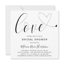 Cute Black White Love Heart Modern Vrijgezellenfee