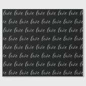 Cute Black White Love Pattern Valentijn Modern Cadeaupapier (Vlak)