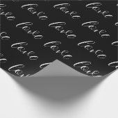 Cute Black White Love Pattern Valentijn Modern Cadeaupapier (Hoek)