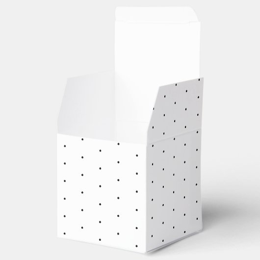 Cute Black White minuscule polka stips elegant Bedankdoosjes (Geopend)