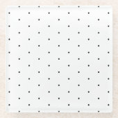 Cute Black White minuscule polka stips elegant Glazen Onderzetter (Voorkant)