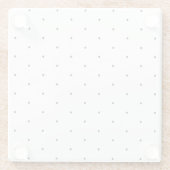Cute Black White minuscule polka stips elegant Glazen Onderzetter (Achterkant)