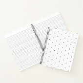 Cute Black White minuscule polka stips elegant Notitieboek (Binnen)
