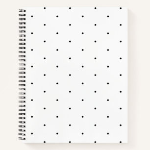 Cute Black White minuscule polka stips elegant Notitieboek