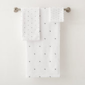 Cute Black White minuscule polka stips elegant pat Bad Handdoek (Insitu)