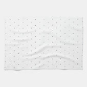 Cute Black White minuscule polka stips elegant pat Theedoek (Horizontaal)