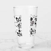 Cute Black White Panda and Polka Background Glas (Rechts)