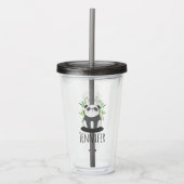 Cute Black & White Panda in Bamboo Acryl Drinkbeker (Voorkant)