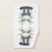 Cute Black & White Panda in Bamboo Bad Handdoek (Handdoek)