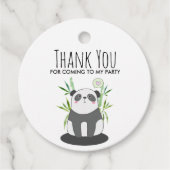 Cute Black & White Panda in Bamboo Bedankjes Labels (Voorkant)
