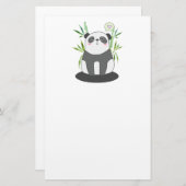 Cute Black & White Panda in Bamboo Briefpapier (Voorkant / Achterkant)