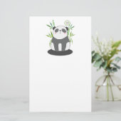 Cute Black & White Panda in Bamboo Briefpapier (Staand voorkant)