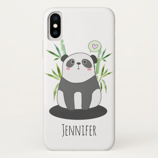 Cute Black & White Panda in Bamboo Case-Mate iPhone Case (Achterkant)