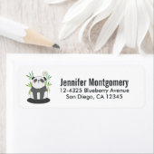 Cute Black & White Panda in Bamboo Etiket (Insitu)