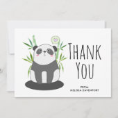 Cute Black & White Panda in Bamboo Hartelijk dank Bedankkaart (Voorkant)