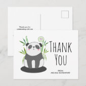 Cute Black & White Panda in Bamboo Hartelijk dank Briefkaart (Voorkant / Achterkant)