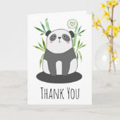 Cute Black & White Panda in Bamboo Hartelijk dank Kaart (Gele Bloem)