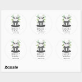 Cute Black & White Panda in Bamboo Kitchen Ronde Sticker (Vel)