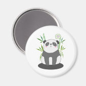 Cute Black & White Panda in Bamboo Magneet (Voorkant / Achterkant)