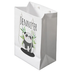 Cute Black & White Panda in Bamboo Medium Cadeauzakje