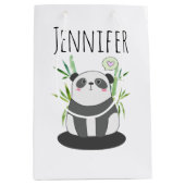 Cute Black & White Panda in Bamboo Medium Cadeauzakje (Voorkant)