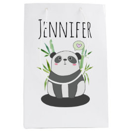 Cute Black & White Panda in Bamboo Medium Cadeauzakje
