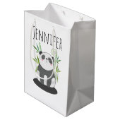 Cute Black & White Panda in Bamboo Medium Cadeauzakje (Achterkant Gekanteld)