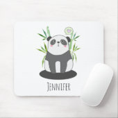 Cute Black & White Panda in Bamboo Muismat (Met muis)