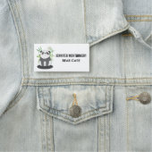 Cute Black & White Panda in Bamboo Naamplaatje (In situ)