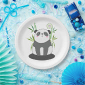 Cute Black & White Panda in Bamboo Papieren Bordje (Feest)
