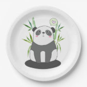 Cute Black & White Panda in Bamboo Papieren Bordje (Voorkant)