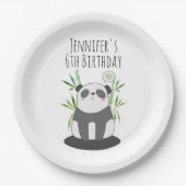 Cute Black & White Panda in Bamboo Papieren Bordje (Voorkant)