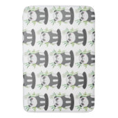 Cute Black & White Panda in Bamboo Pattern Badmat (Voorkant Verticaal)