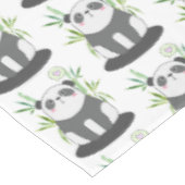 Cute Black & White Panda in Bamboo Pattern Tafelkleed (Gekanteld)