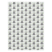 Cute Black & White Panda in Bamboo Pattern Tafelkleed (Voorkant)