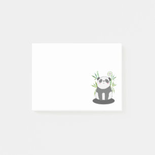 Cute Black & White Panda in Bamboo Post-it® Notes