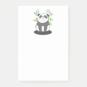 Cute Black & White Panda in Bamboo Post-it® Notes