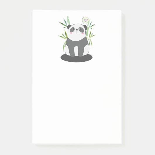 Cute Black & White Panda in Bamboo Post-it® Notes (Voorkant)