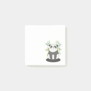 Cute Black & White Panda in Bamboo Post-it® Notes