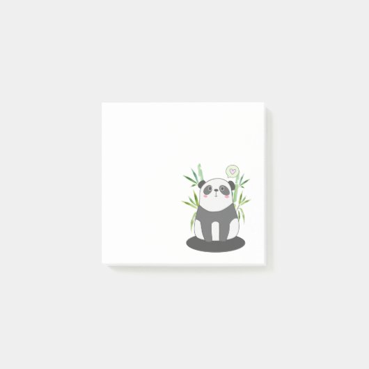 Cute Black & White Panda in Bamboo Post-it® Notes (Voorkant)