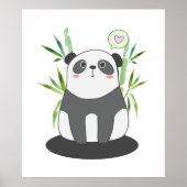 Cute Black & White Panda in Bamboo Poster (Voorkant)
